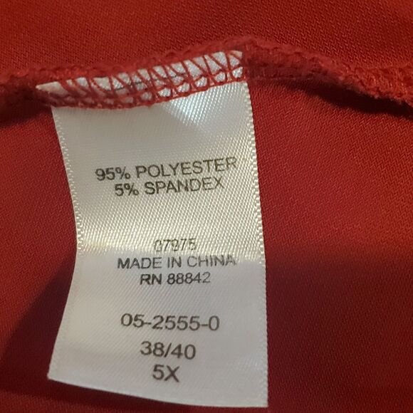 ROAMAN'S A-LINE DRESS COLOR RED 3/4 SLEEVE POLY/SPANDEX STRETCH SIZE 5X - Picture 7 of 8